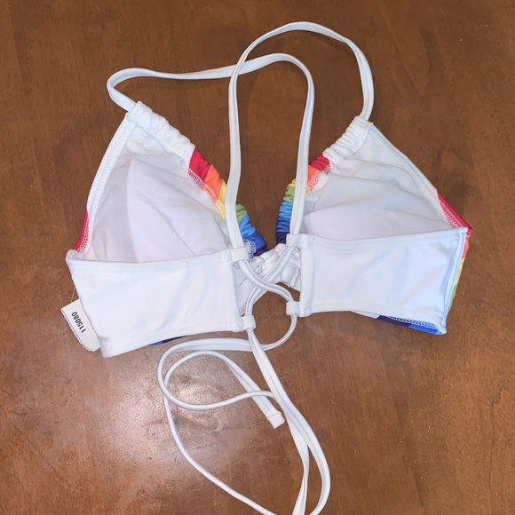 NWOT ModCloth Sara rainbow bikini top - Picture 5 of 8